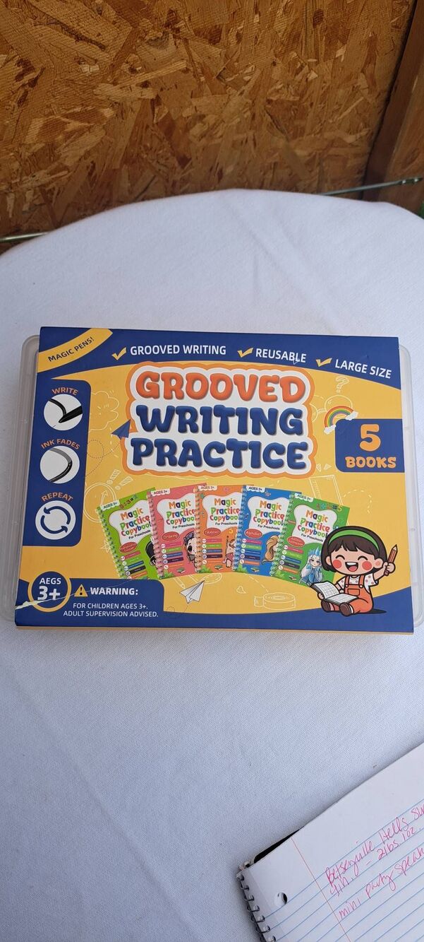 Lumikidz Grooved Writing Practice Copybook Set 5 Books Reusable Magic Pen Ages 3